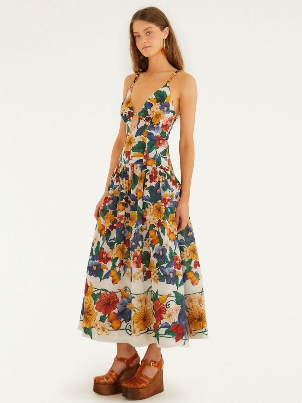 Farm Rio Off-White Tropi Embroidered Maxi Dress - Picture 7 of 9